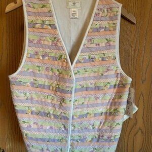 Vintage Susan Bristol Patchwork Vest NWT Women's Med. Spring Easter Cottagecore